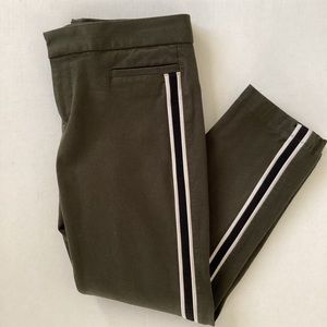 Banana Republic Army Green Striped Sloan Pants Size 2